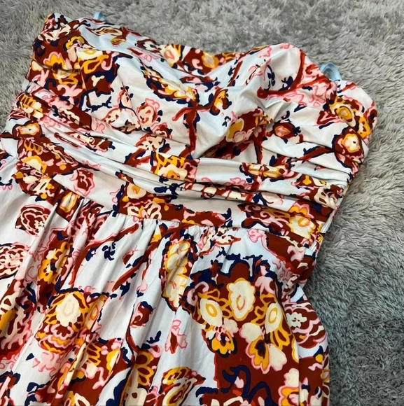 A.L.C. Tate Cotton Printed Strapless A-Line Midi Dress - Picture 6 of 9